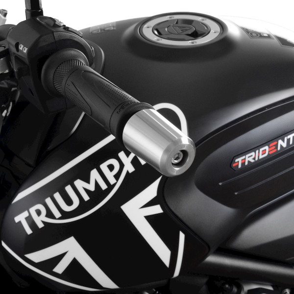 R&G R&G Stainless Steel Bar Ends for the Triumph Trident 660 '21-, Daytona 660 '24-,  Speed Triple 1200 RS '21- (without bar end mirrors) & Royal Enfield Continental GT 650 ’19-